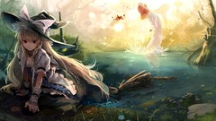 Nature grass Animals water fight snakes dress hats wet red 