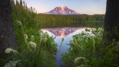 Nature grass Mountains Washington lakes
