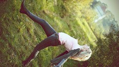 Nature grass woman blondes ground