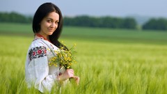 Nature grass woman Ukraine