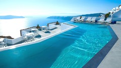 Nature Greece santorini architecture houses swimming pools