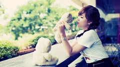 Nature Green woman asians teddy bears toys (children)