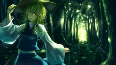 Nature hats blondes sunlight long hair anime girls rivers 