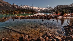 nature hdr Lake landscape moon dusk