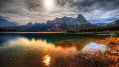 nature hdr sunset Lake landscape Mountains reflection Canada