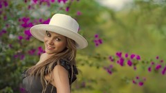 Nature heat Green woman blondes models portraits girls in nature