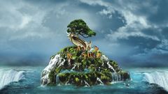 Nature hill artwork waterfall