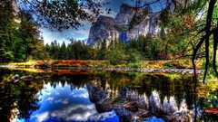 nature Lake landscape Mountains water