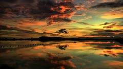 Nature lakes water sunset