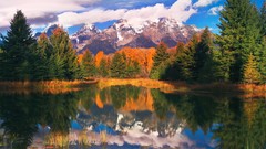 Nature landing reflections National grand tetons