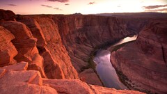 nature landscape canyon river rock