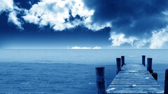 nature landscape clouds pier Sea sky horizon
