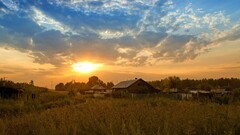 nature landscape House sunlight clouds sky outdoors Plants