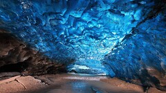 nature landscape ice cave blue cyan glacier glaciers