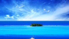 nature landscape Island blue deserted Island boat
