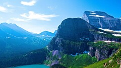 nature landscape Lake Mountains glacier national park Montana