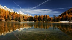 nature landscape Lake Mountains water sky fall