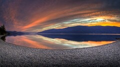 nature landscape Lake sunset fisheye lens