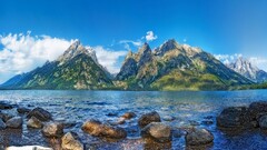 nature landscape Mountains rock grand teton national park USA