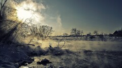 nature landscape winter snow sunlight outdoors cold ice