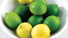 Nature lemons fruits limes bowls