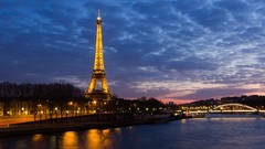 Nature lights Eiffel Tower dusk architecture reflections cities