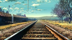 Nature Makoto Shinkai trains