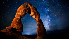 Nature Milky Way arches night sky rock formations