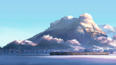 Nature Mountains artwork skyscapes trains