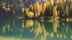 Nature Mountains autumn lakes