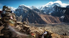 Nature Mountains clouds rocks blue skies Himalaya