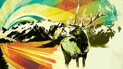 Nature Mountains deer Art