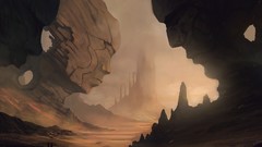 Nature Mountains faces artwork fantasy art