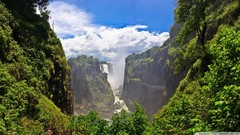 Nature Mountains Green waterfalls valleys