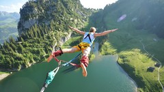 Nature Mountains Men lakes jumping bungeejumping