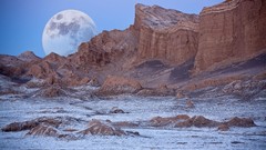 Nature Mountains moon