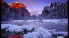 Nature Mountains river snow