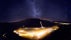 Nature night Stars blue Mountains dark lights skyscapes