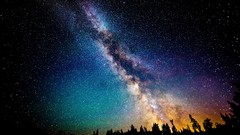 Nature night Stars Milky Way the elder scrolls v skyrim 