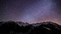 Nature night Stars Mountains forests long exposure