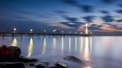 Nature night water lighthouses nightlights