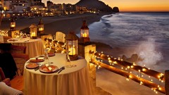 Nature ocean coast lights glow dusk evening breeze dinner 