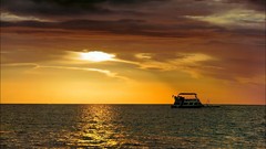 Nature ocean ships horizon sunlight