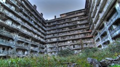 Nature old buildings left