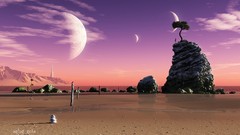 Nature planets science fiction digital art