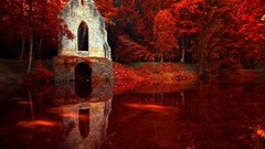 Nature red autumn France lakes