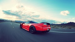 Nature red cars Speed roads skies acura nsx honda nsx