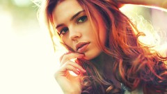 Nature red eyes woman redheads