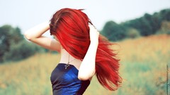 Nature red woman dress redheads