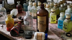 Nature Science old buildings bottles chemistry left